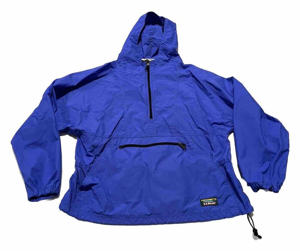 Vintage 90s LL Bean Women’s Nylon Anorak Purple Windbreaker Pullover Medium